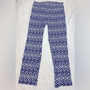 Erica Taylor Stitch Fix Ankle Pants Size Medium Women's - Geometric Blue/White